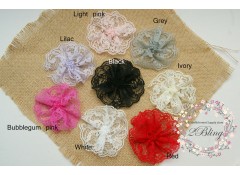 Lace Flower, Polyester (9cm), Pack of 3